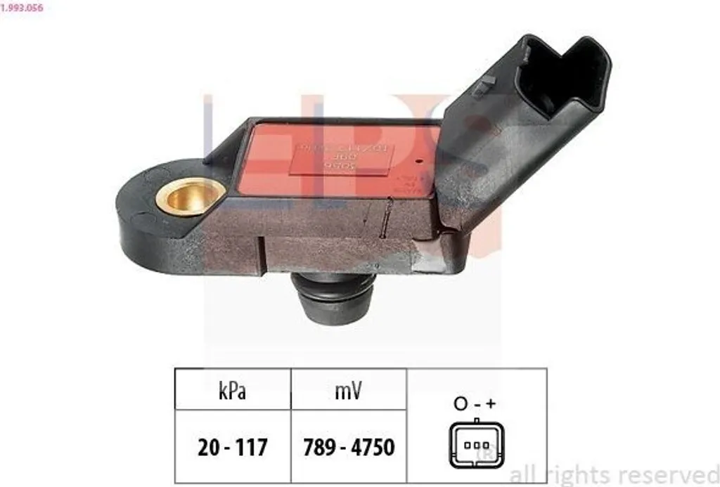 Capteur de pression d'air EPS 1.993.056 pour Renault Clio II BB0/1/2