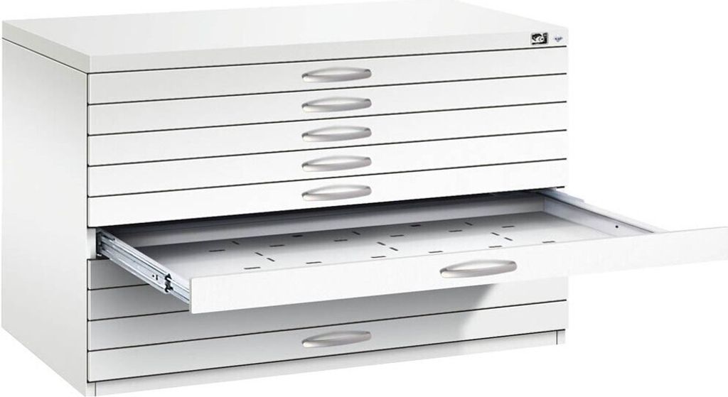 CP 7100 Planschrank verkehrsweiß 10 Schubladen 110,0 x 76,5 x 76,0 cm