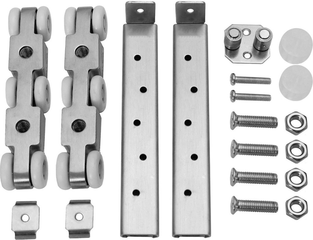 Schwerlast Schiebetür Beschlag Edelstahl Laufprofil Laufrollen Holztor Holztür 6 Rollen