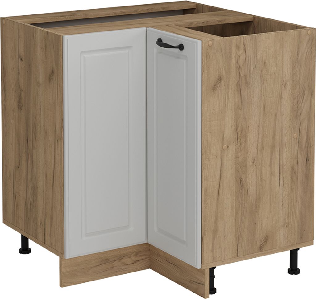 Eckunterschrank Vicco R-Line Weiß Landhaus 75.6 cm ohne Arbeitsplatte, Model 53970