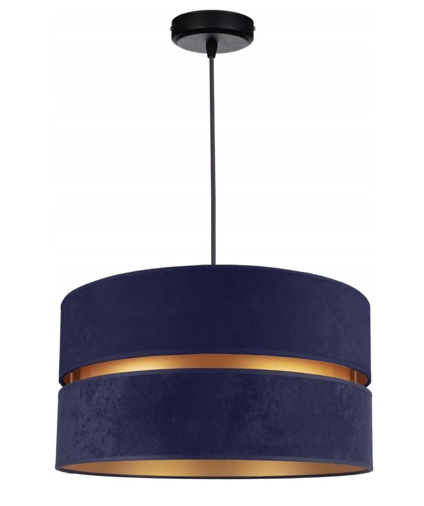 FKL DESIGN Home Deco Hängelampe Pendellampe Dunkelblau Beleuchtung 1-flamming E27 Hängeleuchte Pendelleuchte aus Serie N134 (N134-DB)