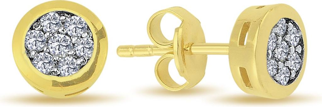 Diamanten Brillant Schliff Ohrstecker Gelbgold