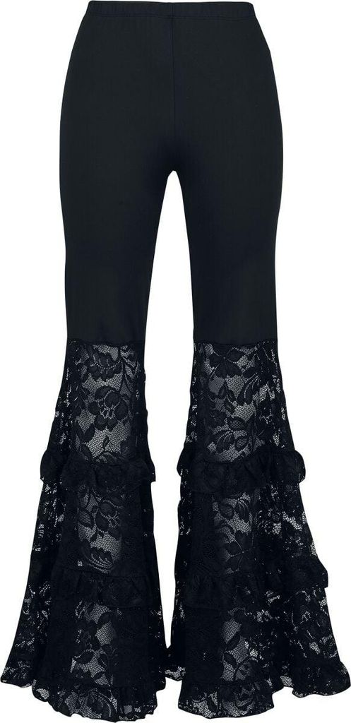 Gothicana by EMP Damen schwarze Stoffhose mit Gummizug S