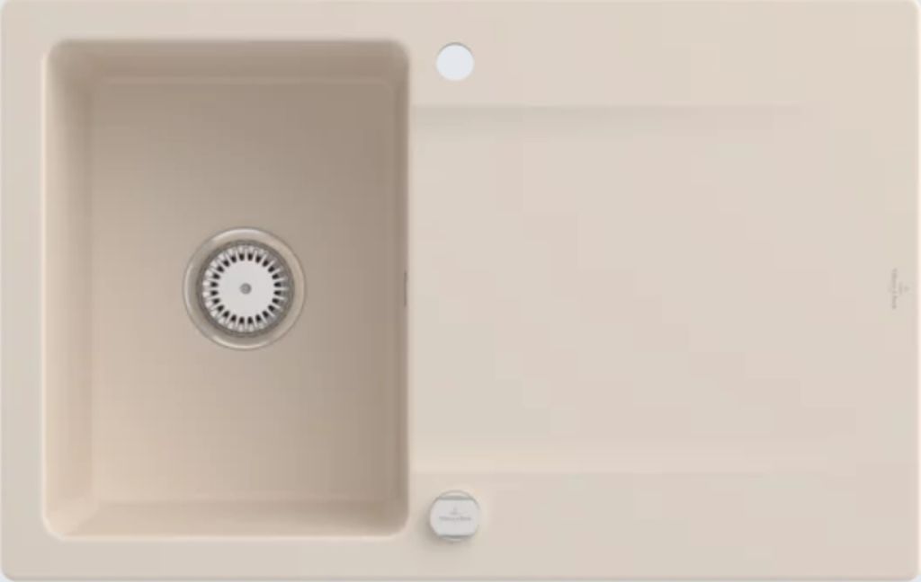 V&B Spüle Siluet 45 m Abl.garn, Exzenter, ivory CeramicPlus