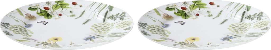 Porzellan-Teller - Gilde 2 x Speiseteller / Essteller Wild Flowers - Geschirr Küche Haushalt