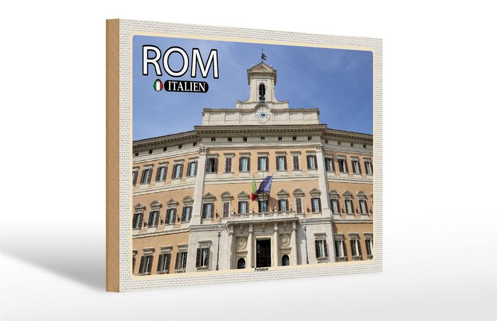 Holzschild Reise Rom Italien Parlament Architektur 30x20cm