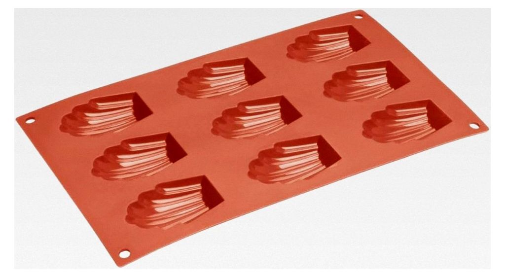 Silikonform für Madeleines, 9 Mulden