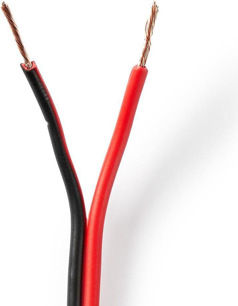 Nedis Lautsprecherkabel - 2 x 0.75 mm² - CCA - 100 m - Rund - PVC - Red / Schwarz - Eingewickelt