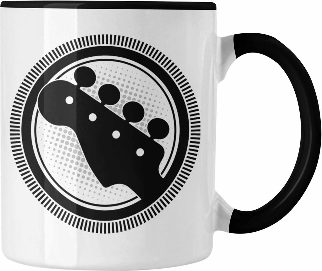Trendation - Gitarrenspieler Tasse Geschenk Gitarre Geschenkidee Spruch Kaffee-Becher fürr Gitarrist Grafik (Schwarz)