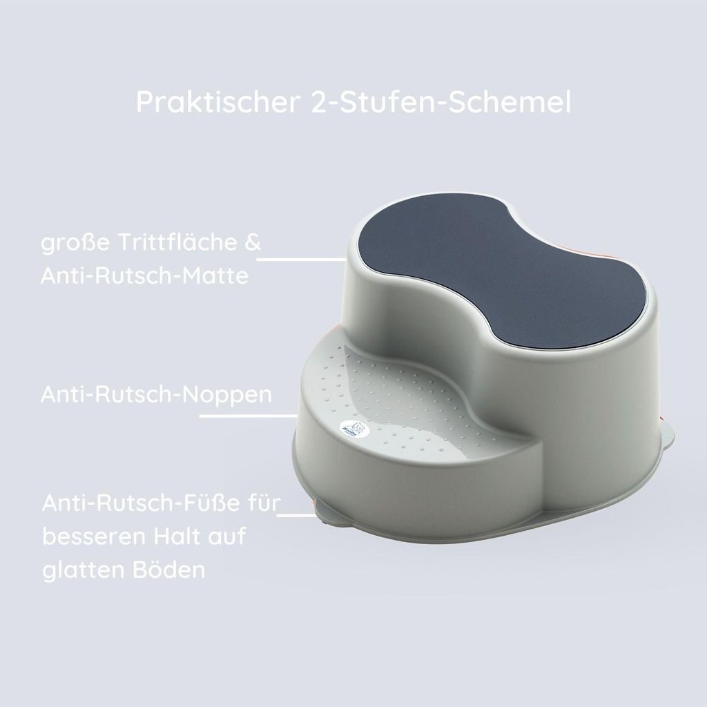 rotho-Babydesign Kinderschemel TOP LBH 37.50x37x18.40 cm grau