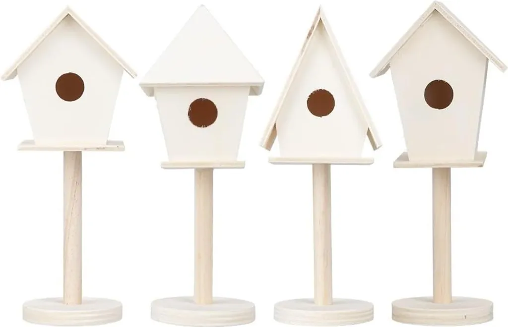 Nichoir oiseaux pour jardin et balcon - kit bricolage bois avec support