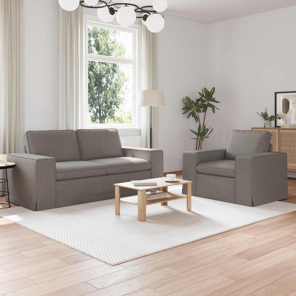 "Schlussverkauf" Sofa 2 Stück - Sofa set - Wohnlandschaft Komfortabel - Taupe C14082