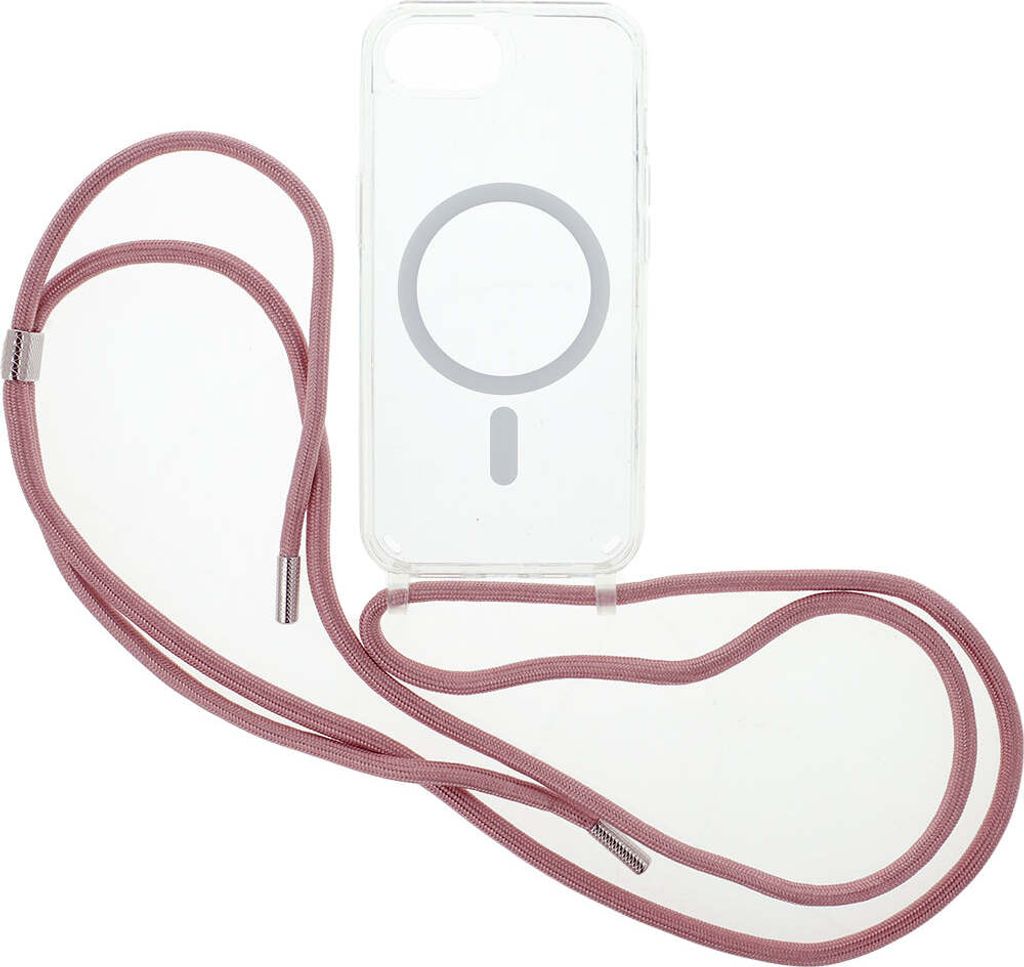 Handyhülle mit Schlüsselband für iPhone 16e, Fixed MagPure Neck mit MagSafe, Rosa