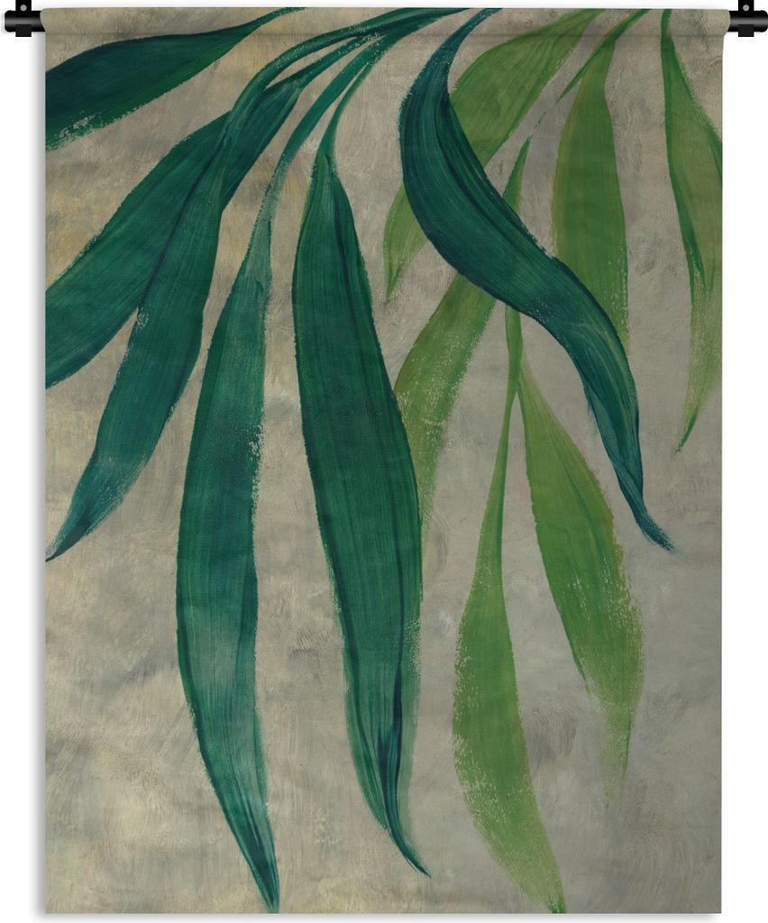 MuchoWow Wandteppich Wandbehang Blätter - Grün - Pflanzen - Natur - Vintage 120x160 cm Tapisserie Dekoration Wandtuch - Wohnzimmer - Moderne
