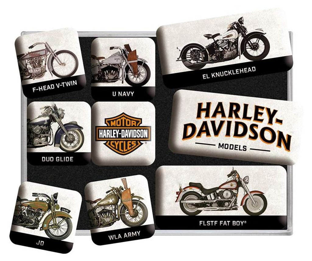 Harley Kühlschrank-Magnete 9 Stück Retro Nostalgic-Art Produktbild 