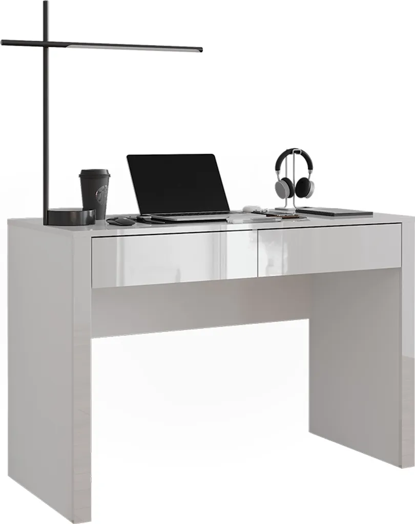 Bureau blanc design brillant 110x50 cm Vicco Annabelle à deux tiroirs - 5