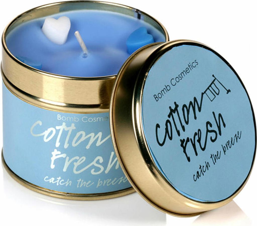 Bomb Cosmetics Duftkerze in Dose Baumwolle Fresh, Dosenkerze, Blau, PCOTFRE04