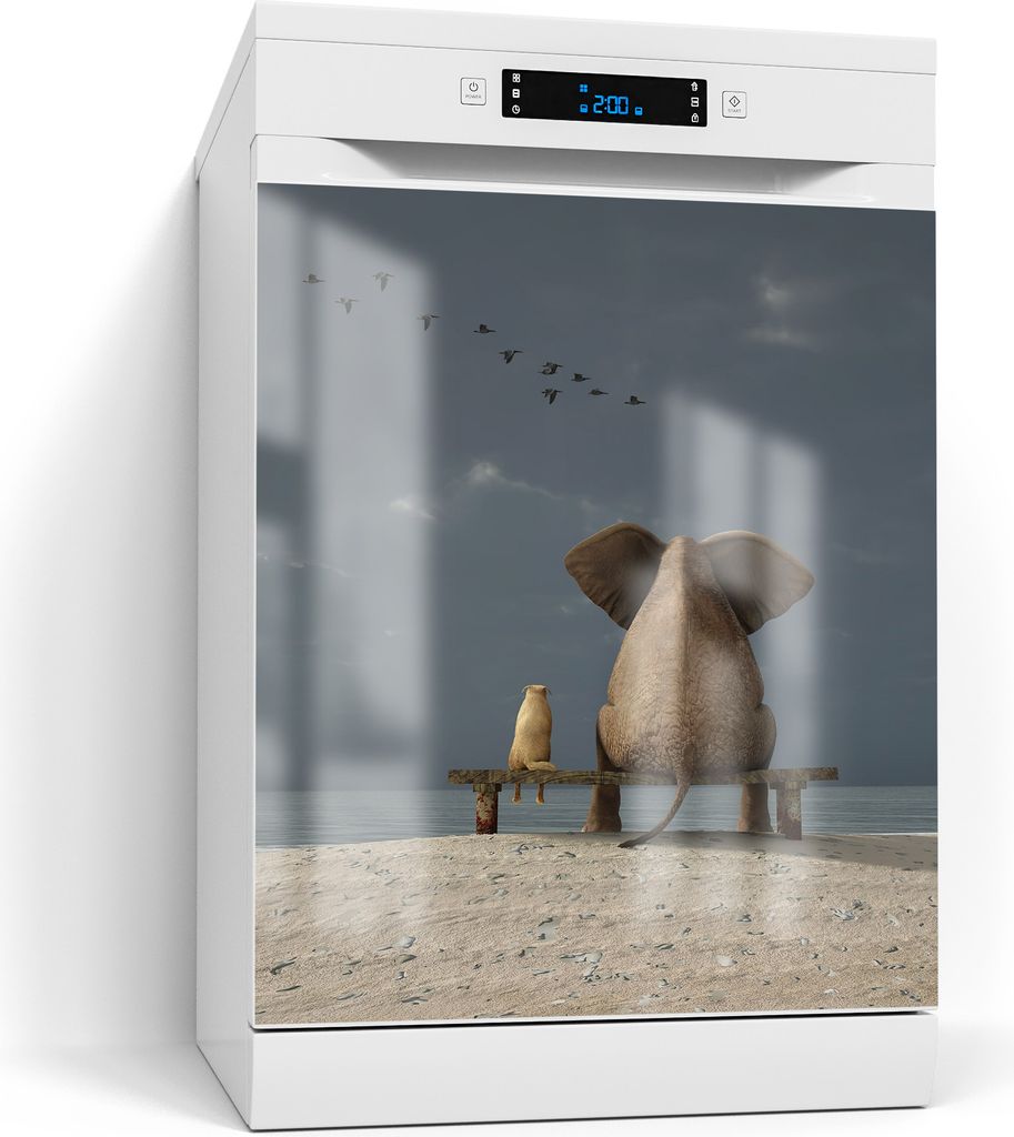 DEQORI Magnetmatte Spülmaschine Standard 60x70 cm 'Tierische Freunde am Meer' Magnetfolie