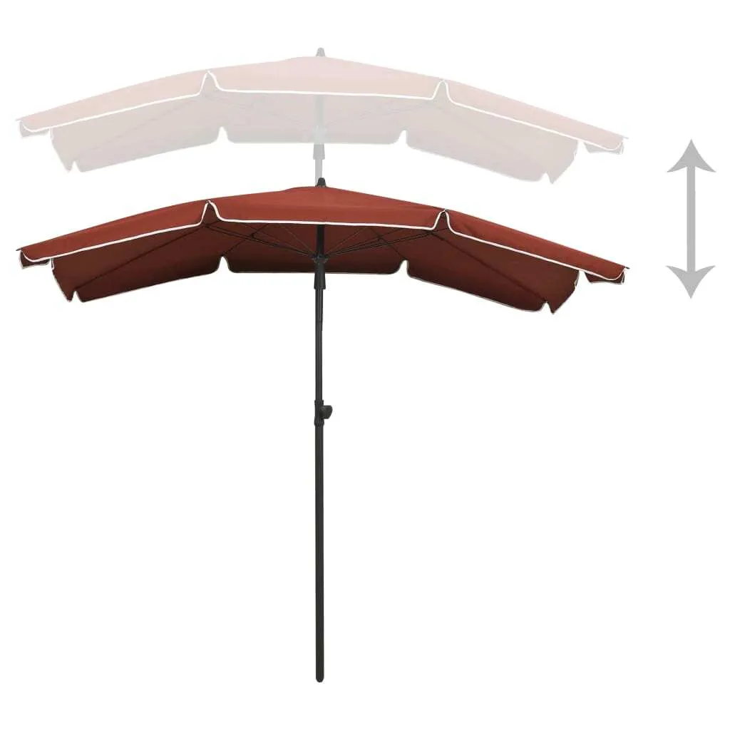 Parasol de balcon rectangulaire 200x130 cm coloris terre cuite vidaXL
