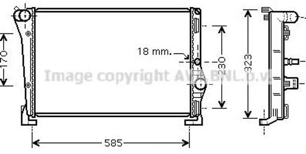 Radiateur de Refroidissement Moteur pour Lancia Musa et Ypsilon 1.4