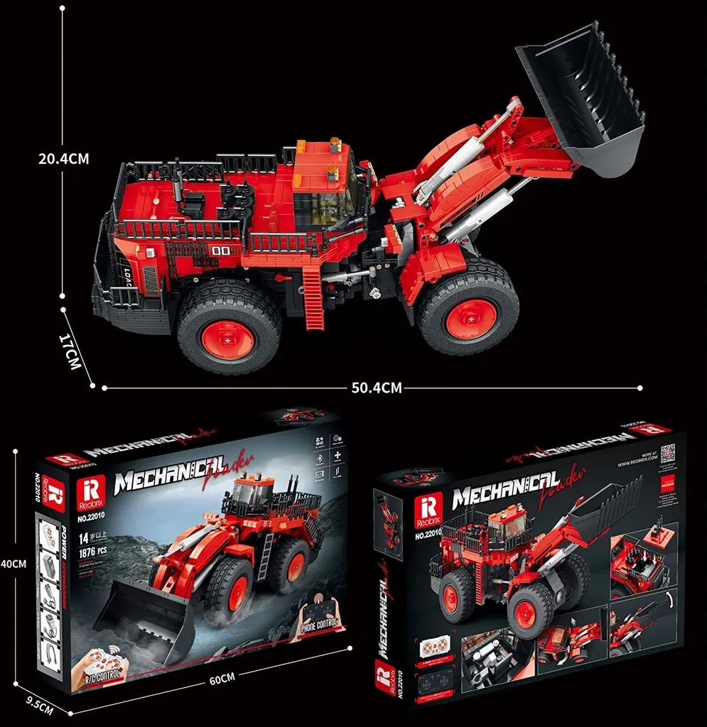 Reobrix 22010 Bulldozer Loader Technic Moc - Set de construction 1876 pcs