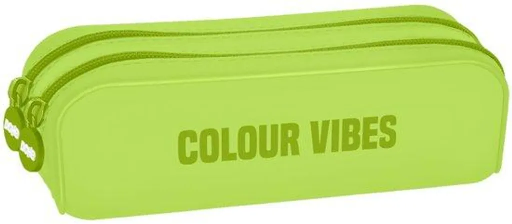 Trousse scolaire carrée double compartiment en silicone souple