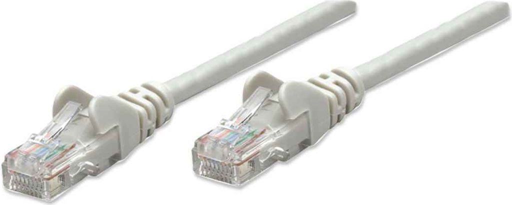 INTELLINET Patchkabel RJ45 U/UTP Cat6 5.00m Hebelschutz grau