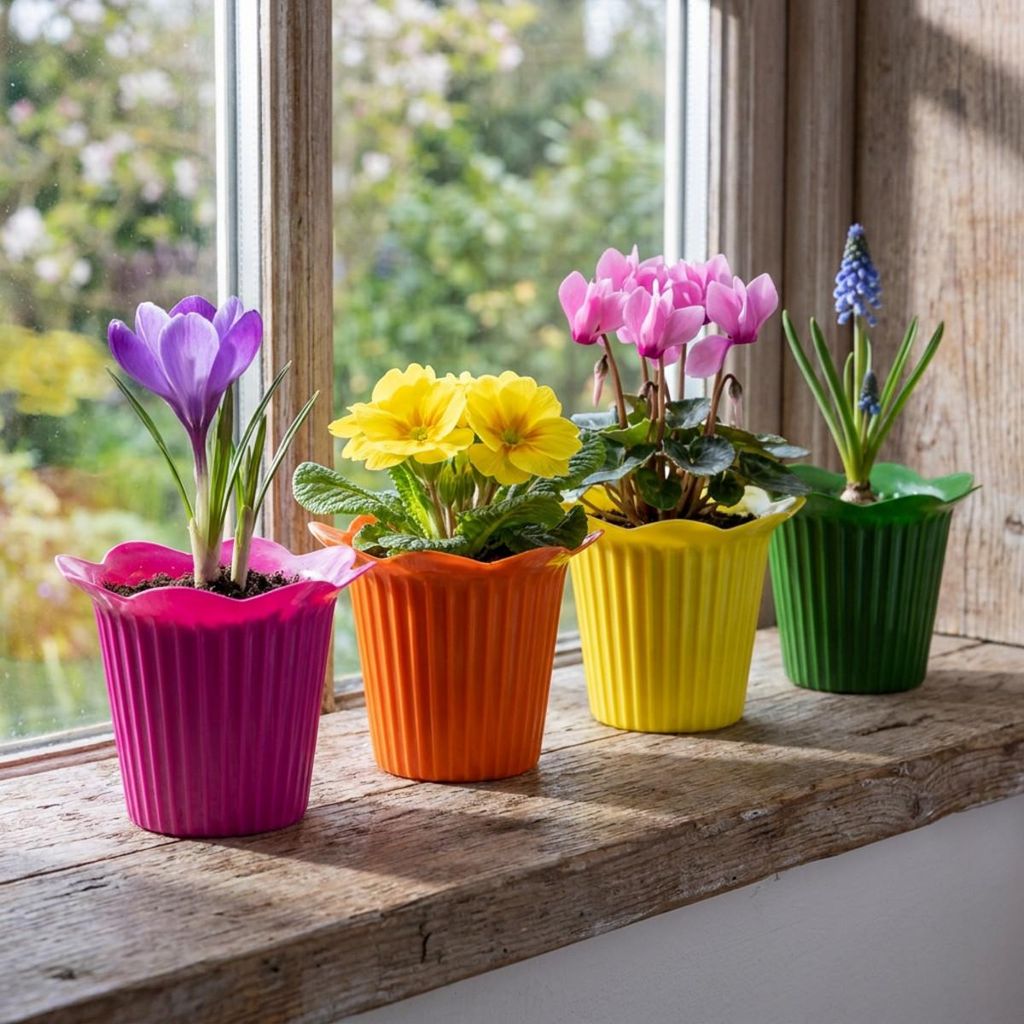 Blumentopf Plastik Blüte Ø9cm 25er Set