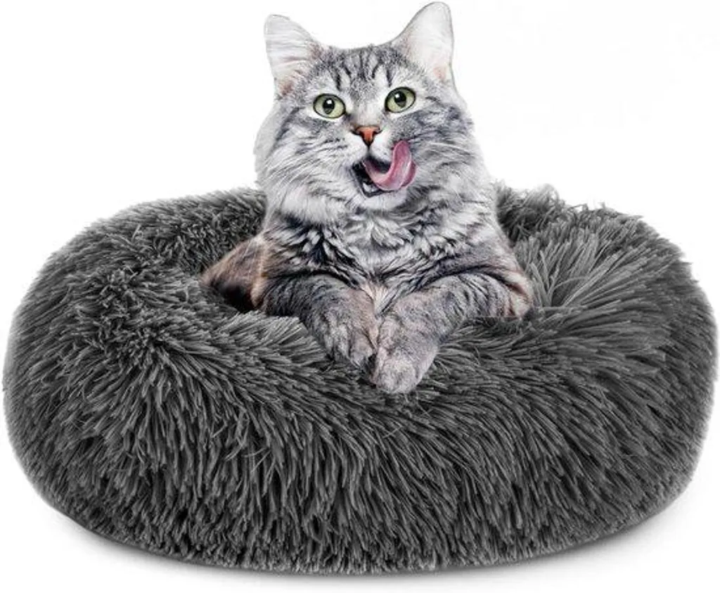 Lit pour chat relaxant gris foncé 60 cm : Rembourrage haute densité XL