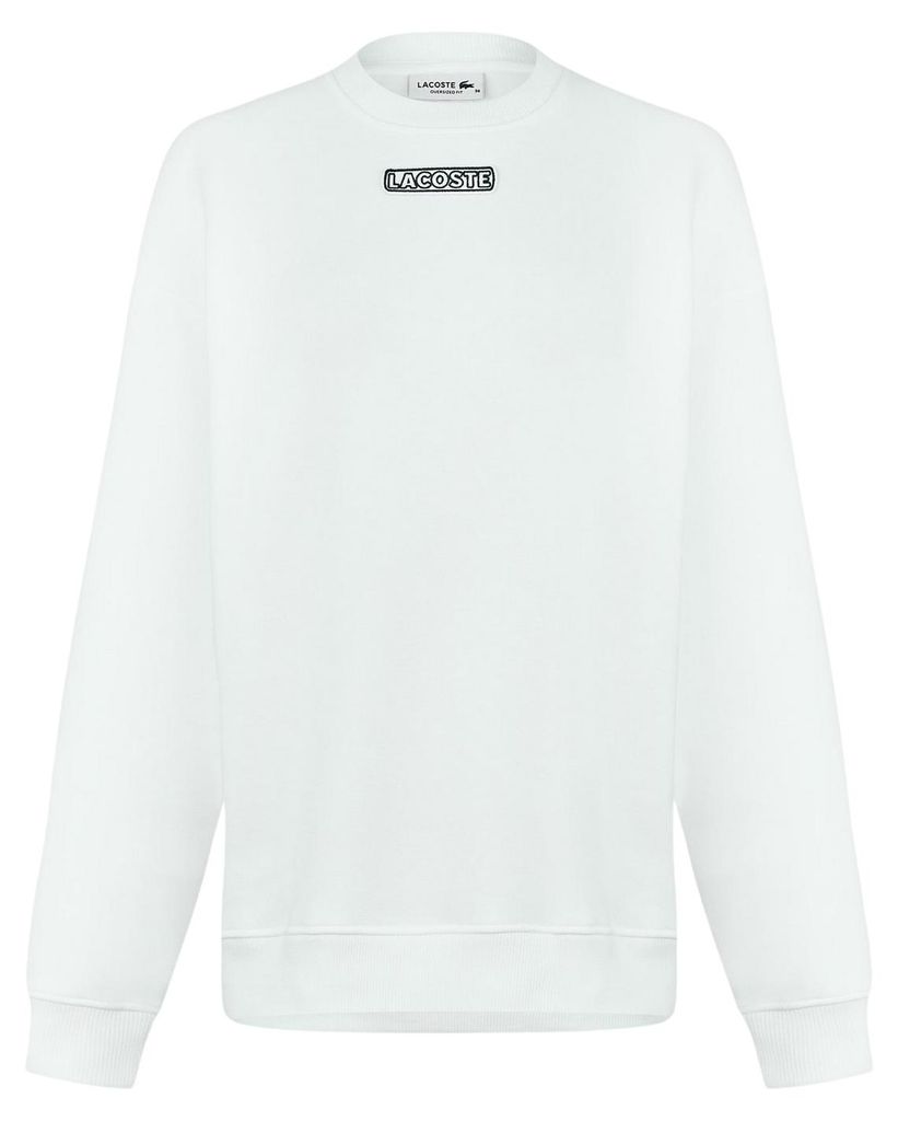 Lacoste - Sweatshirt für Damen, Rundhalsausschnitt, Regulär, Langärmlig GT24452 (38 DE) (Weiß)