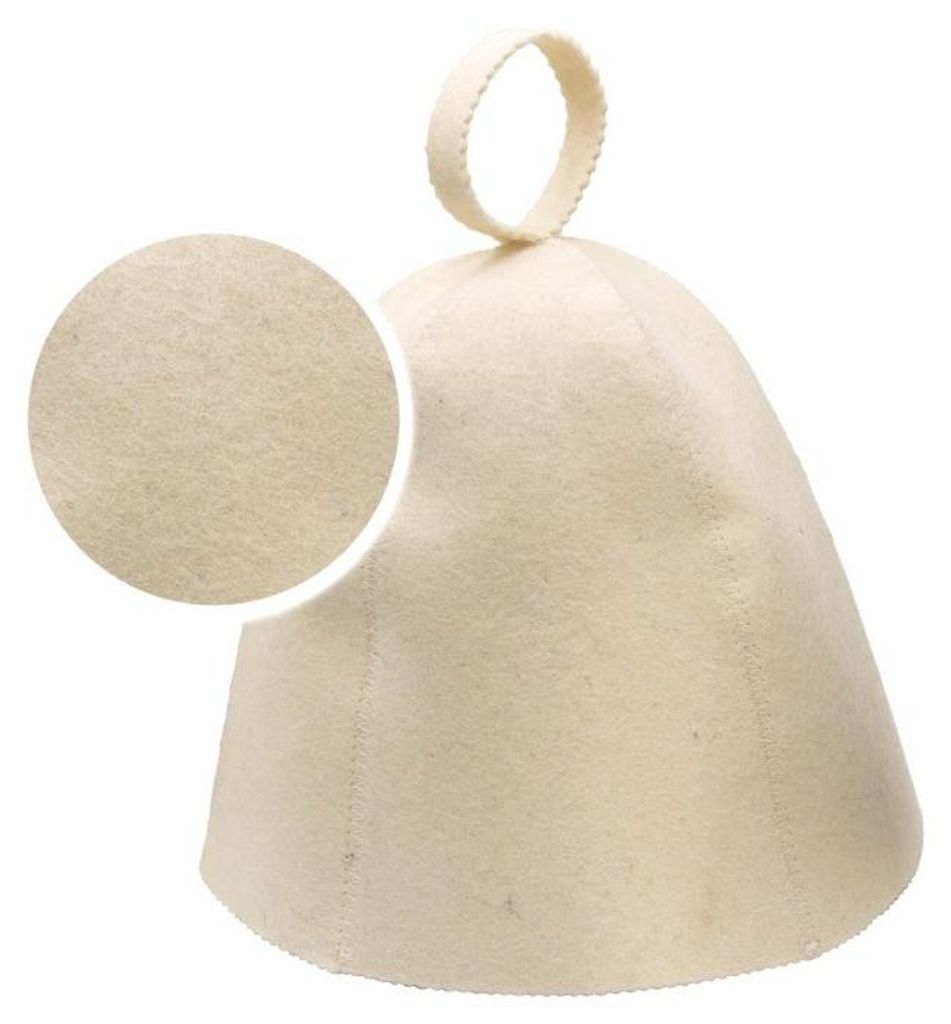 Saunamütze - Saunahut - Beige - 100% Polyester - Filzmütze Produktbild 
