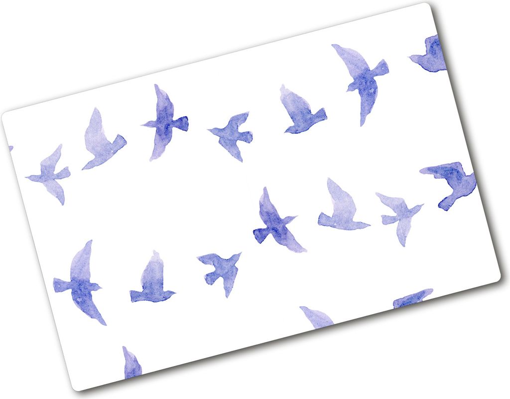 Tulup Glas Herdabdeckplatte - 80x52 cm - Glaskeramikkochfeld-Abdeckung Spritzschutz Glasabdeckplatte - Einteilig - Tiere - Schwalben - Blau