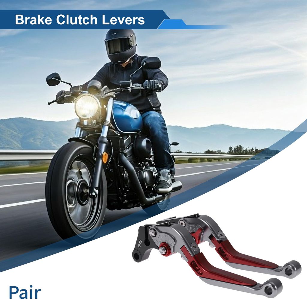 Kurze Lange Brems- und Kupplungshebel für Suzuki GSXR150 2017-2020 Verstellbare Motorrad Lenker Bremshebel Aluminiumlegierung Titan Kopf Roter Griff