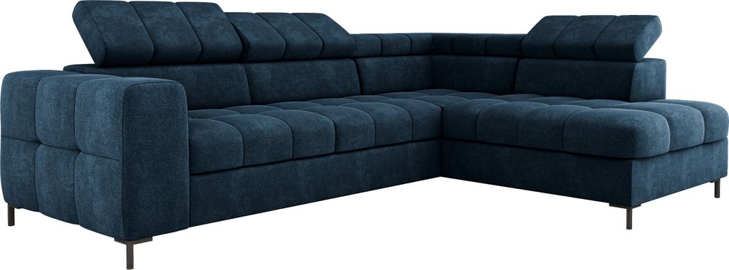 Ecksofa PABLO 279x201 cm Mit Bettkasten, Schlaffunktion, Verstellbaren Kopfstützen Und Metallfüßen, Bezogen Mit Pflegeleichtem VOGUE-Stoff, Well...