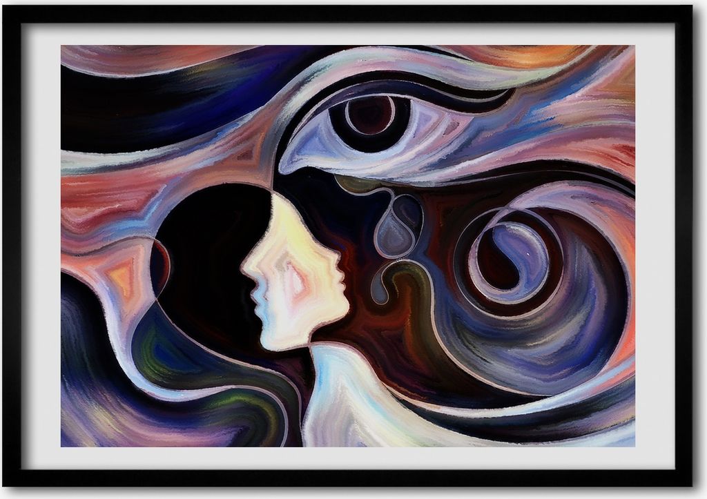 Bild - Bilder - Bilderrahmen - 70 cm x 50 cm - MDF-Rahmen, Wandkunst Abstraktion