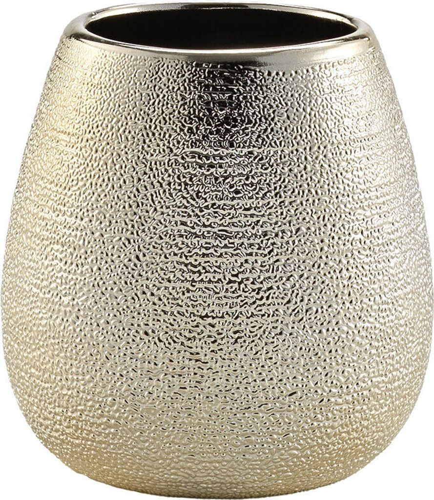 Goldener Zahnbürstenbecher, aus Keramik, TRESOR, 9 x 9 cm