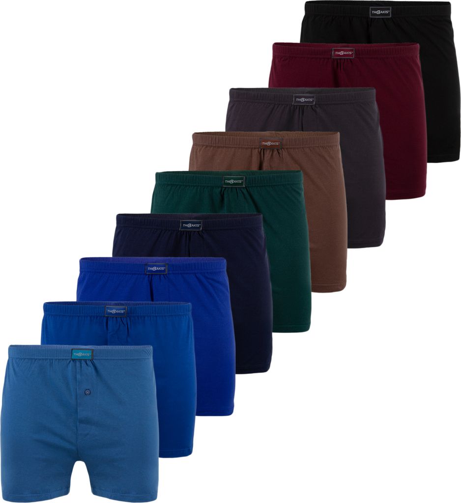 TEXEMP Herren Boxershorts Baumwolle 6er Pack Unterwäsche Short Boxer Unterhose Retro Bunt | B199 - XL - 6 Stück