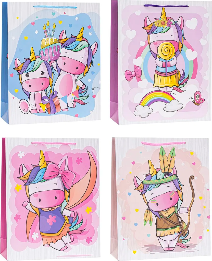 Sacchetti Regalo A4 Modello Bambini 12 Pezzi - Buste Carta Resistenti