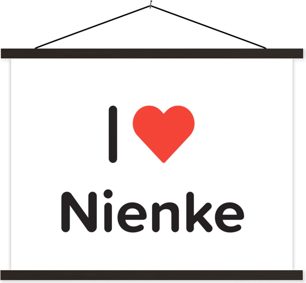 MuchoWow Textilposter Ich liebe - Nienke - Mädchen 60x45 cm mit schwarzem Rahmen - Poster Schlafzimmer