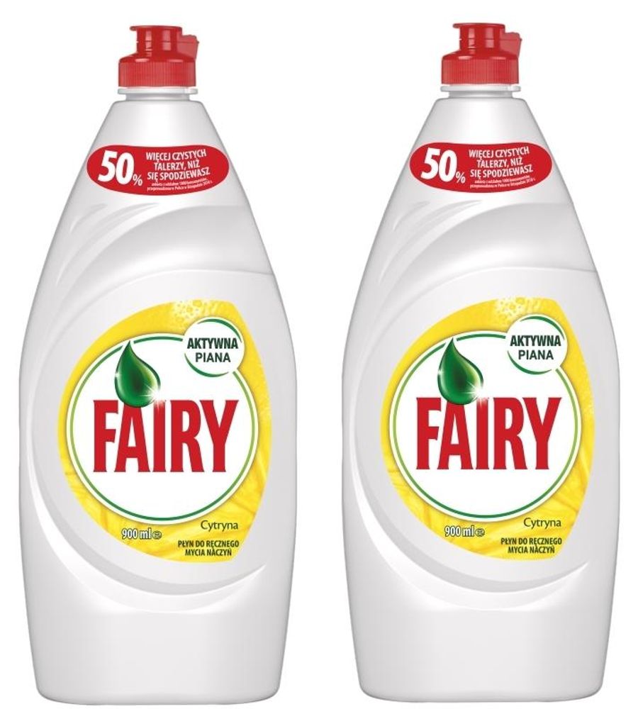 Two bottles of Fairy dish soap are shown side-by-side against a white background.