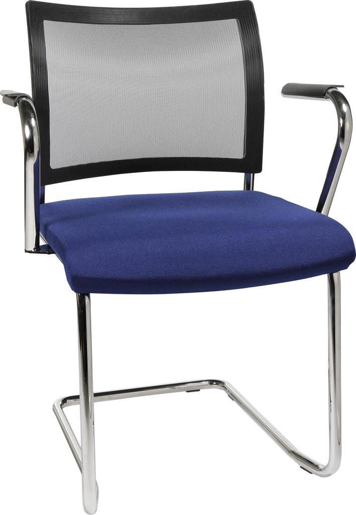 TOPSTAR Besucherstuhl Visit Freischwinger mit Armlehne blau Nr. NV49A G260