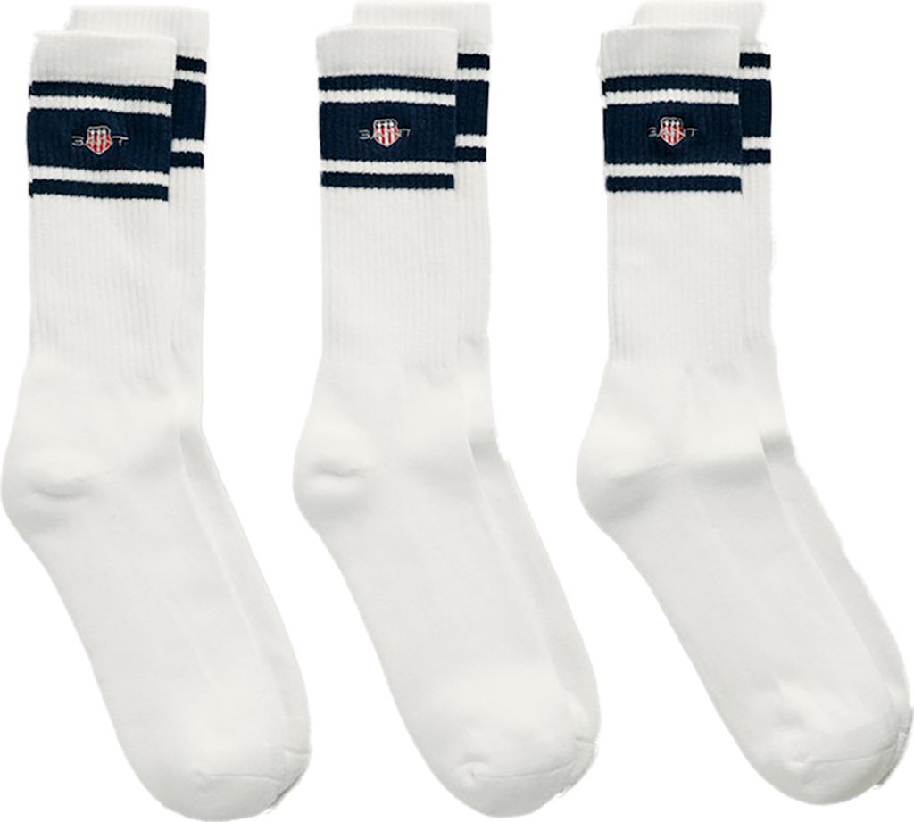 Gant Shield Sport Socken 3 Paare Weiß EU 40-42 Mann Weiß EU 40-42
