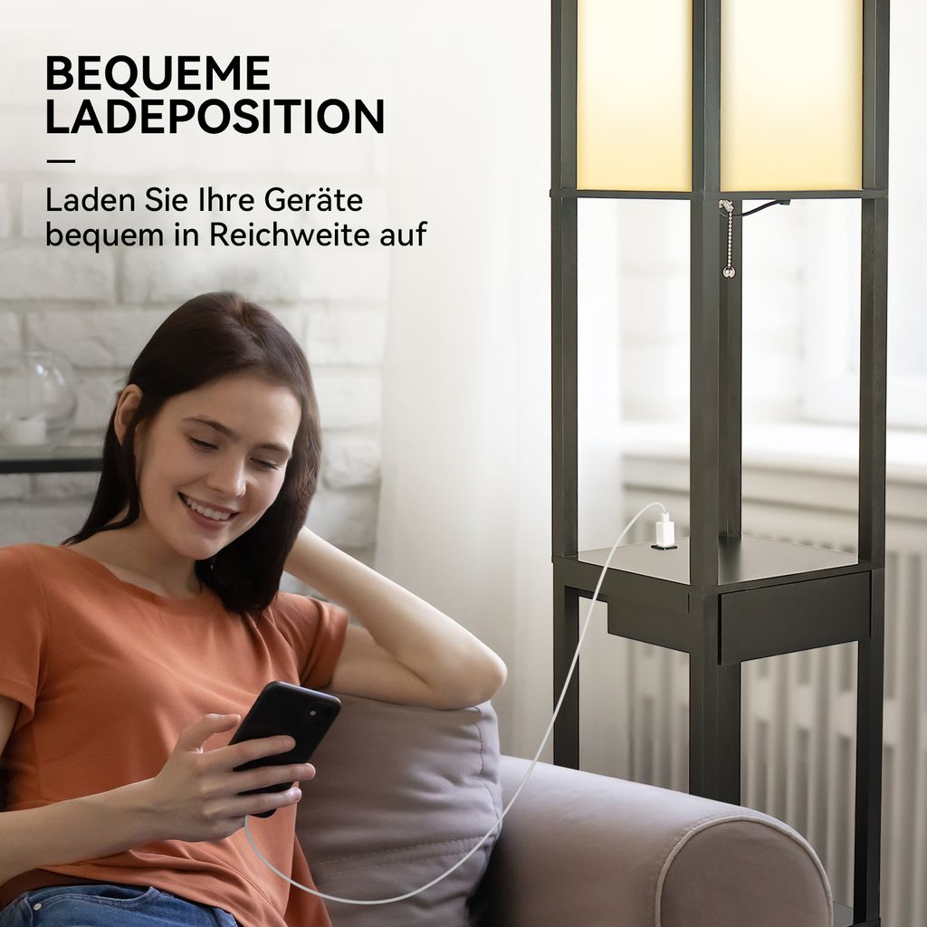 Puluomis 3 Ebene Stehlampe Stehleuchte Bodenlampe 160cm E27 Produktbild 4