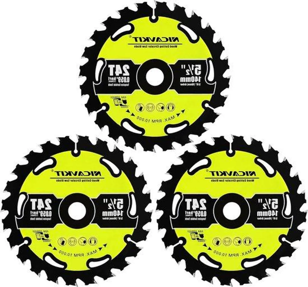Disque de scie circulaire 140mm carbure 24 dents pour coupe du bois