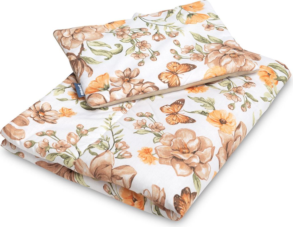 SENSILLO Kinderbettwäsche-Set Ganzjahresbettwäsche Bettzeug Baby, Beige