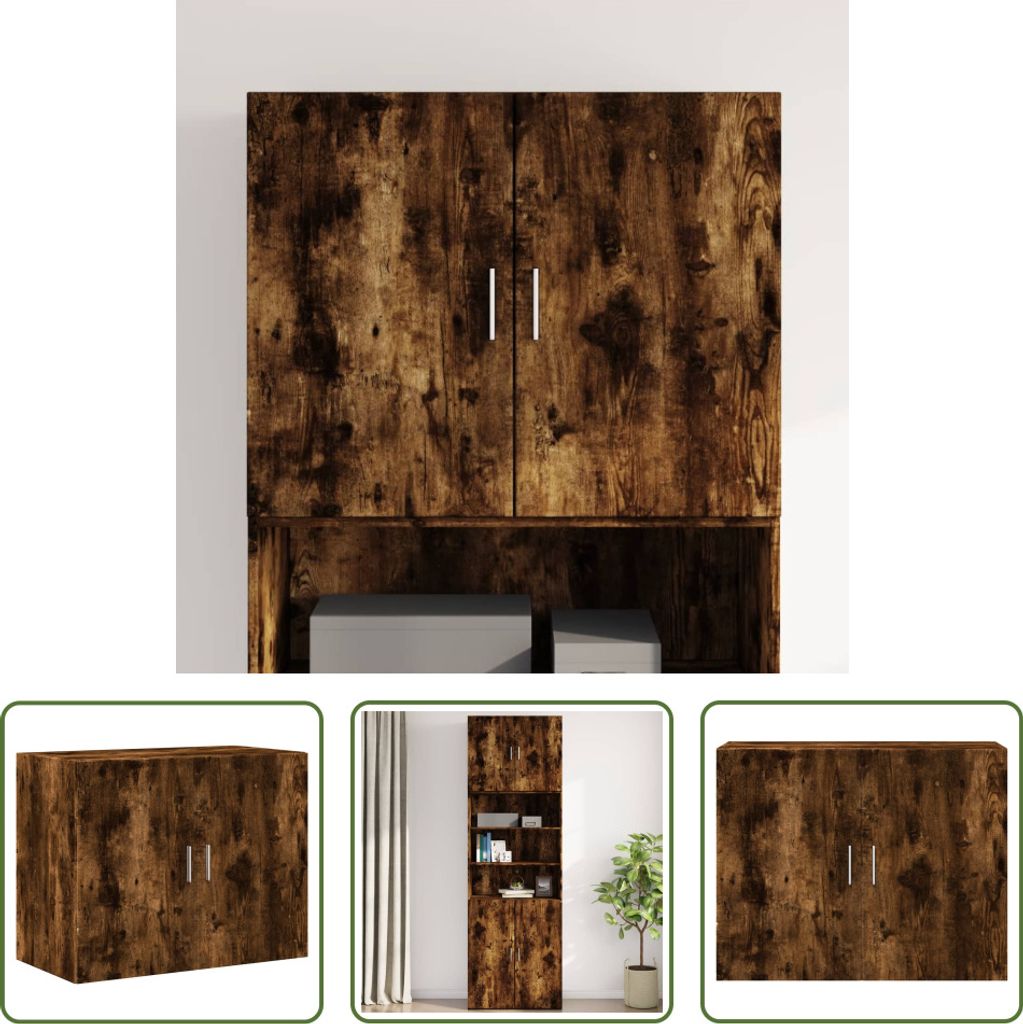 The Living Store Wandschrank Räuchereiche 80x42,5x64 cm Holzwerkstoff