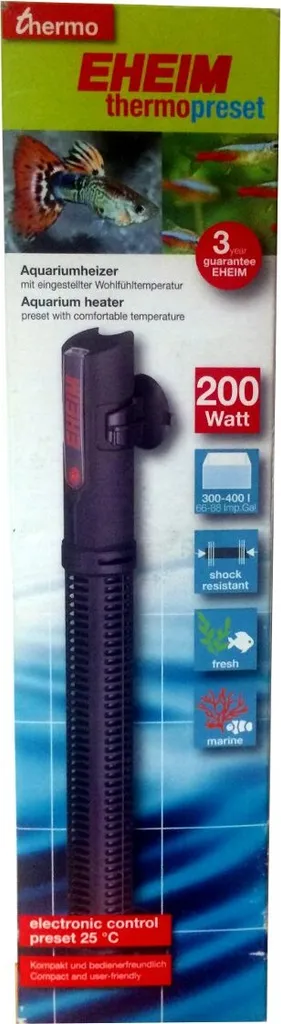 EHEIM ThermoPreset 200: Riscaldatore Elettronico 200W Fisso 25 Gradi
