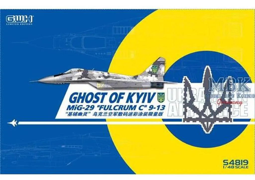 Réplique Fidèle MiG-29 Fulcrum C GWH S4819 Ukraine Montage sans Défaut