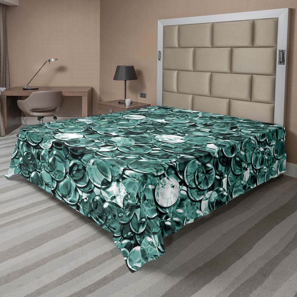 ABAKUHAUS Pearls Bettlaken, Kristallklare Ball Münzen Muster, Die Niemals Flüssige Monochrom Druck Beenden, weiches bequemes oberes Bettlaken fü...