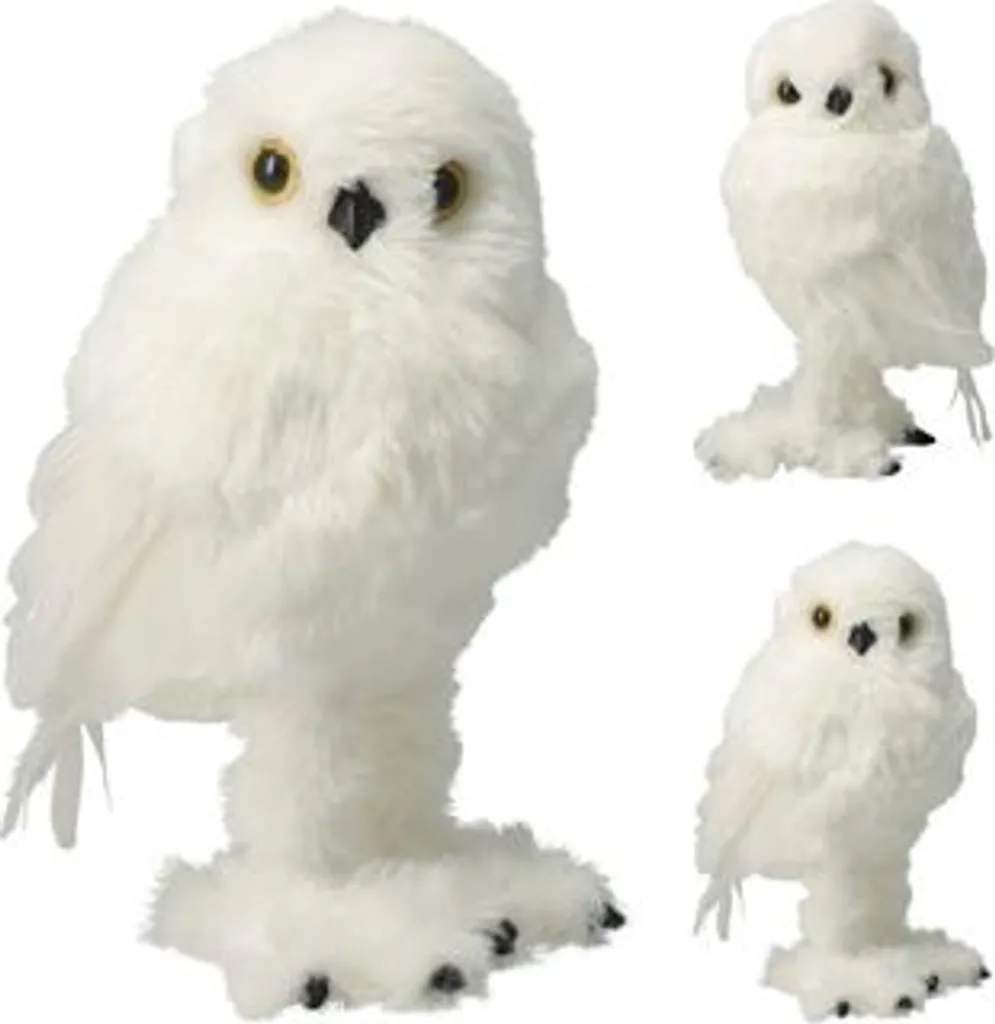Hibou blanc 24cm lot de 4 : sublimez vos recoins vides avec style